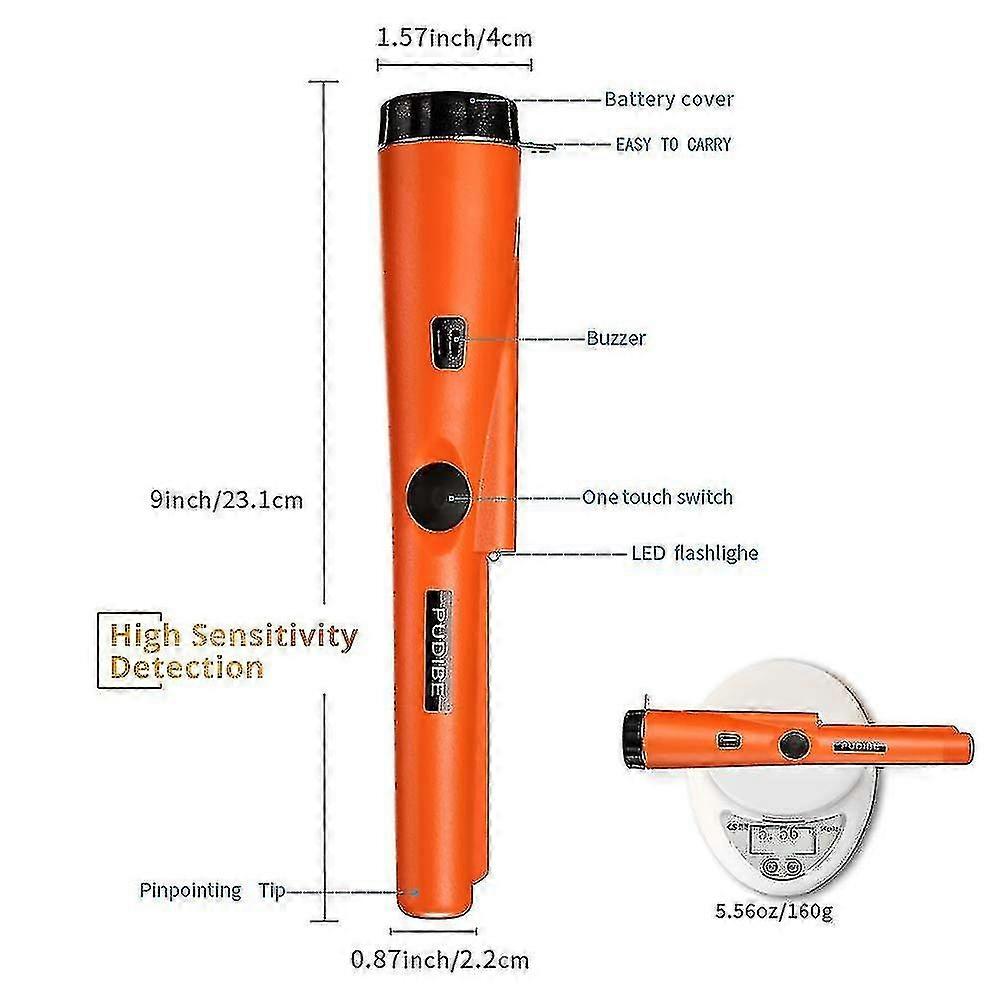 Waterproof Metal Detector Pinpointer Include A 9v Battery, 360search