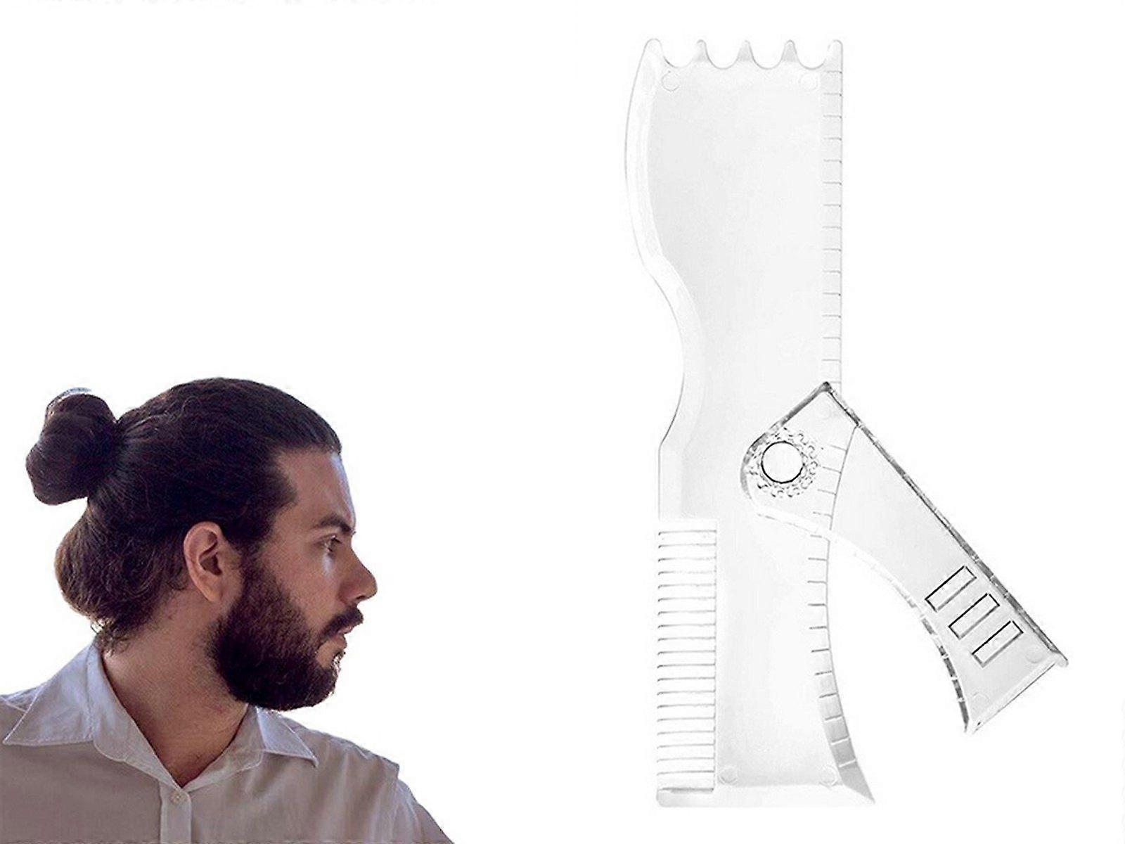 Mens Beard Shaping Tool Beard Trim Template Comb Trimming Shaper - Transparent