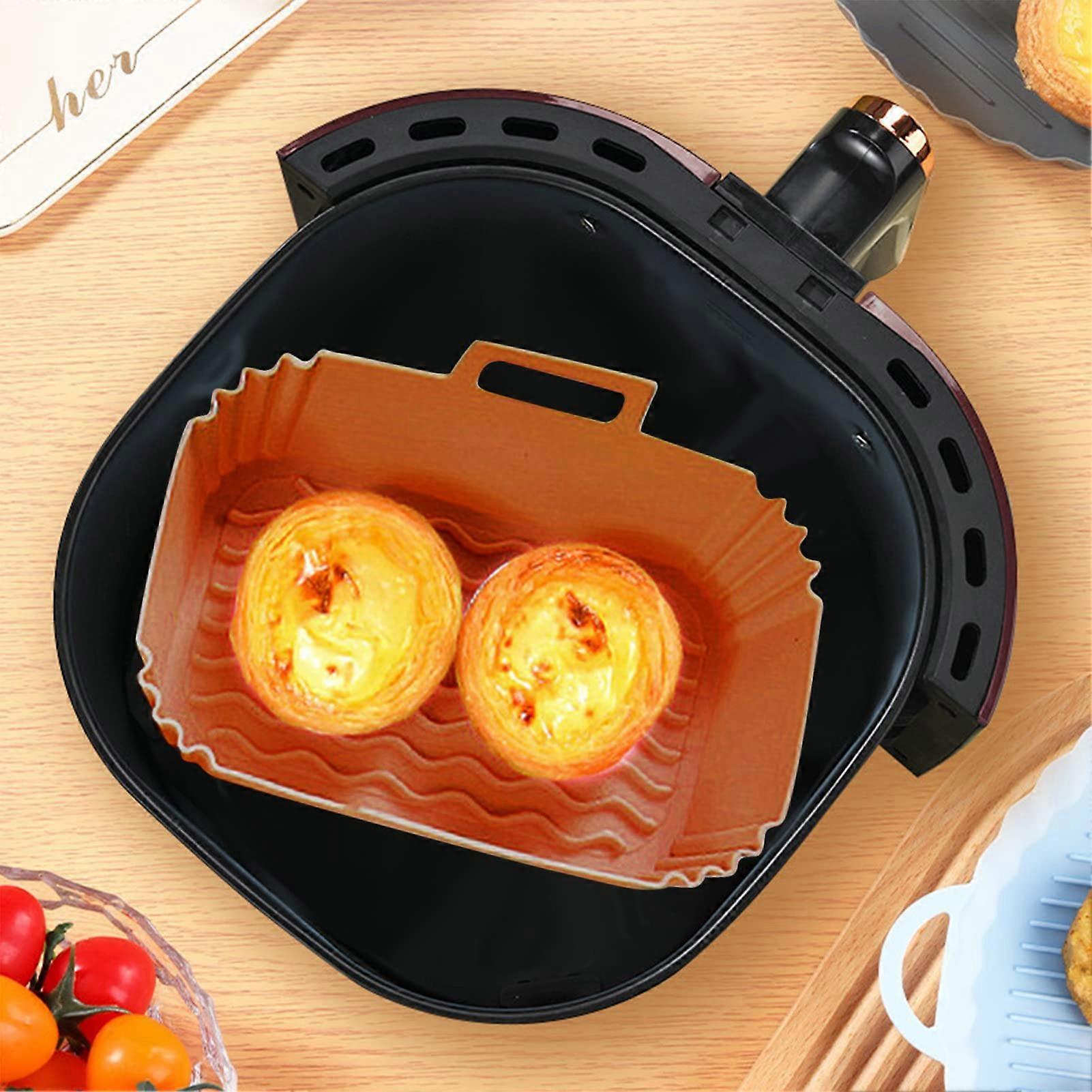 2PCS Silicone Air Fryer Large Rectangular Mat High and Low Temperature Resistant and Food-Safe Mat for Making Fried Chicken