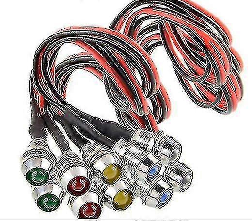 Led Indicator, 12v Indicator Bulb Dashboard Dashboard Panel Warning Light Signal Lamp For Car Led (10pcs - Multicolor)
