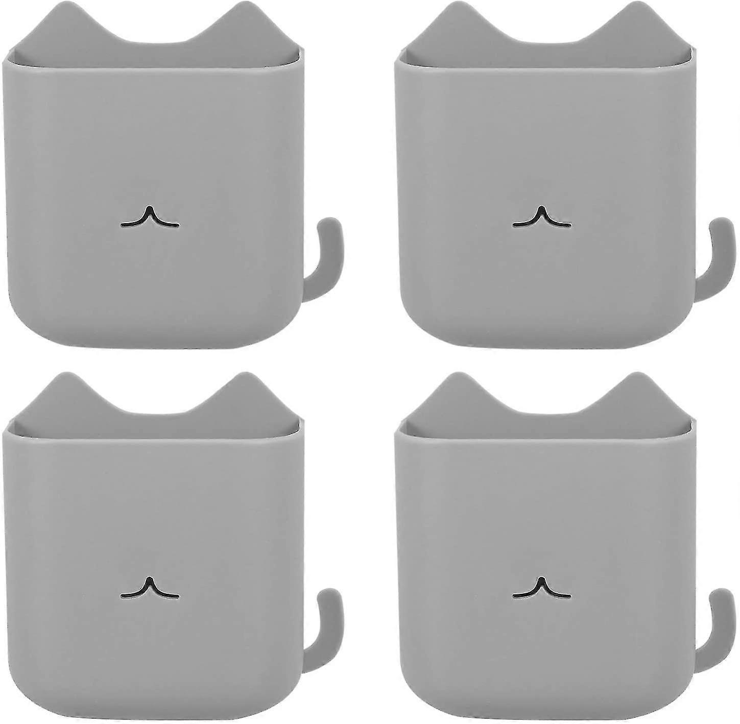 4pcs Remote Control Holder Wall Mounted, Cute Cat Shaped Remote Control Caddy Organizer