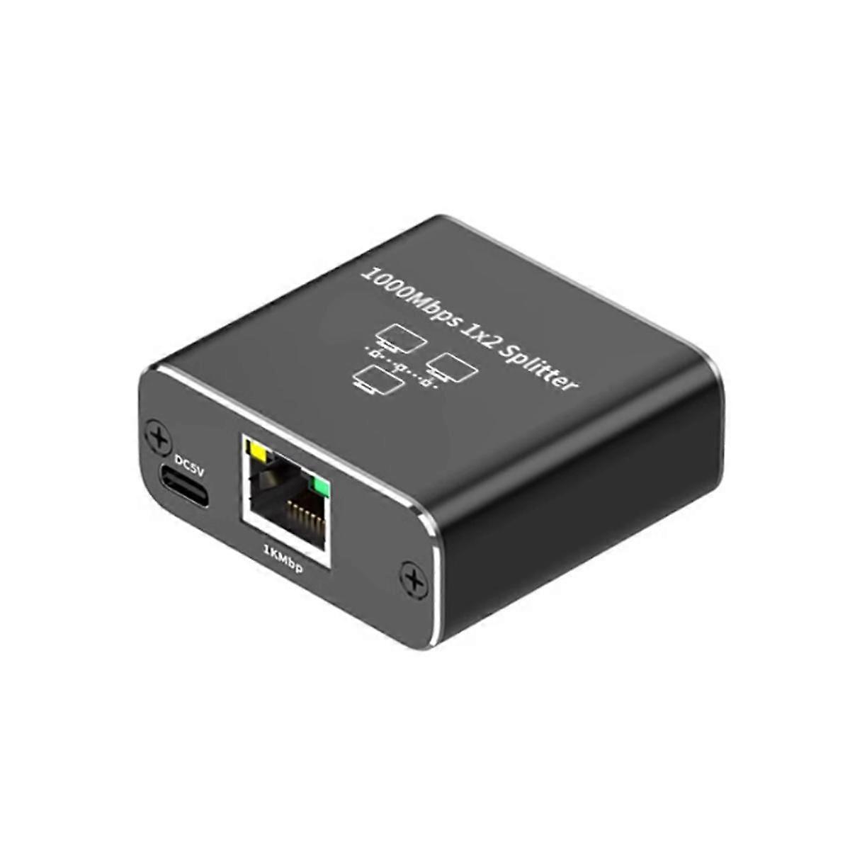 Gigabit Ethernet-splitter 1 in 2 ut, 1000 Mbps- LAN/Internet-kabeldelare - Cat5/6/7 splitte, RJ4