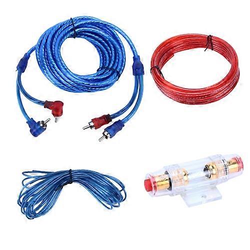 YH-128 1200W Car Amplifier Audio Power Cable Subwoofer Wiring Installation Kit with High Performance RCA Interconnect