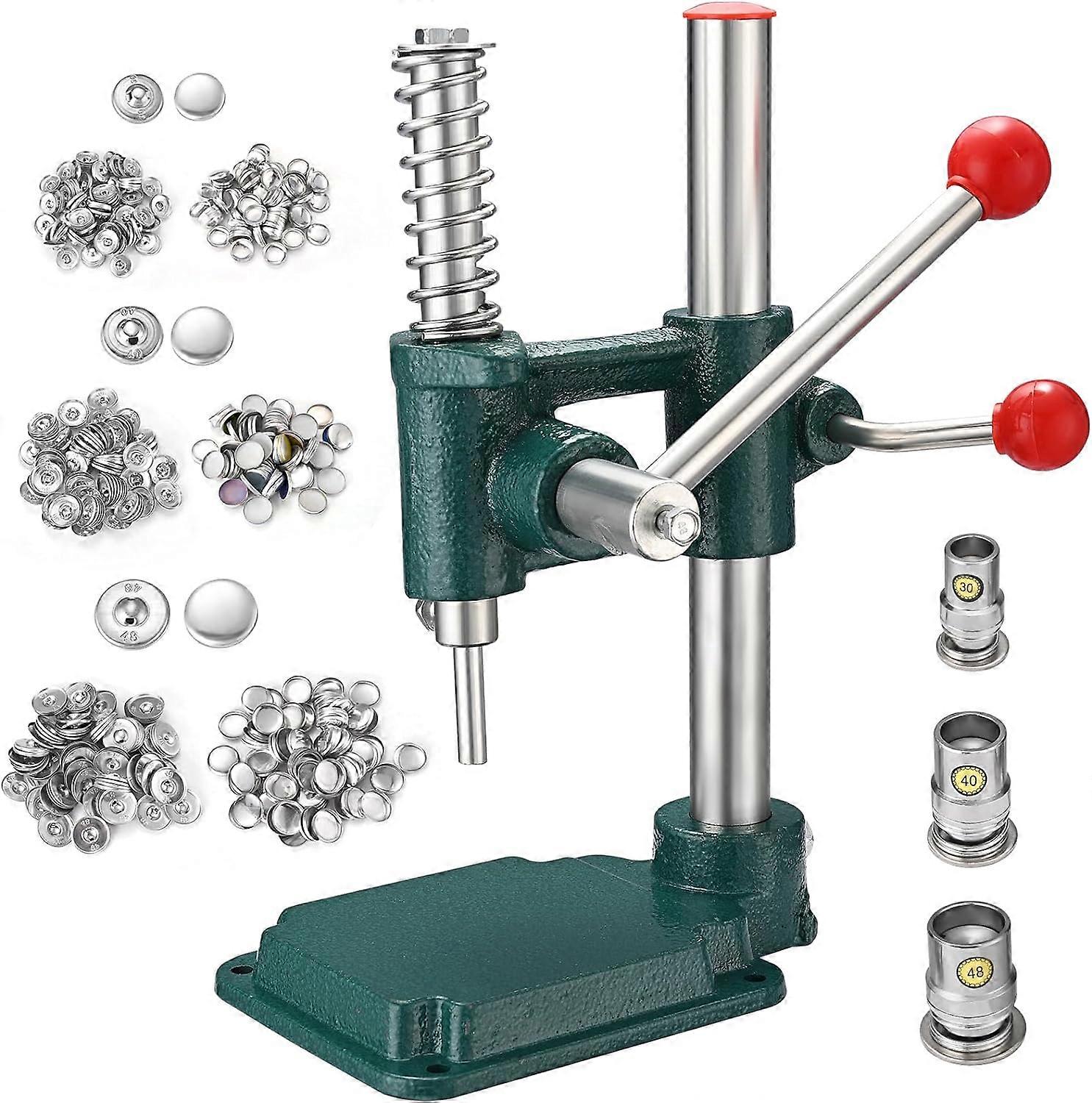 Soiiw Stof Knop Maker Kit Handgemaakte Doek Bedekt Knop Maker Punch Druk Knop Machine DIY Tool met 3 mallen 300 stuks Knoppen