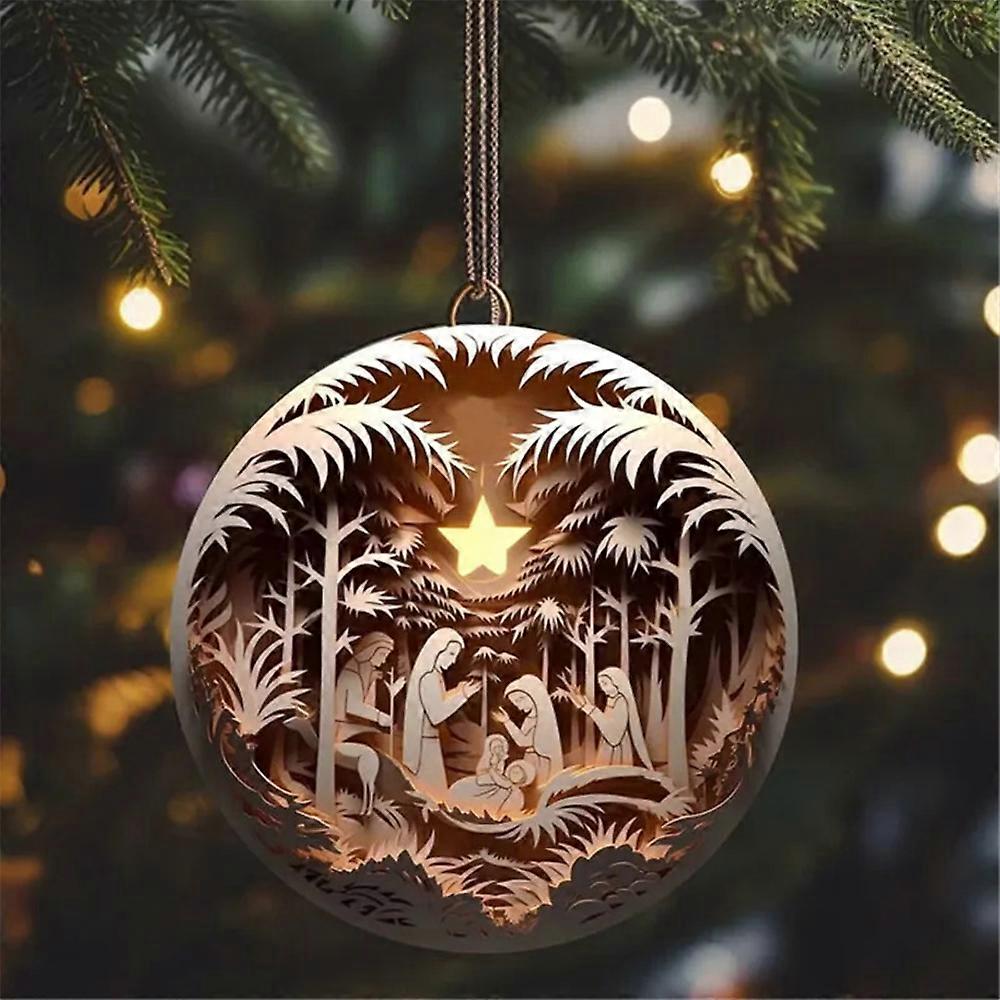 Nativity Christmas Party Hanging Ornament, Xmas Tree Birth of Jesus Decoration Gifts