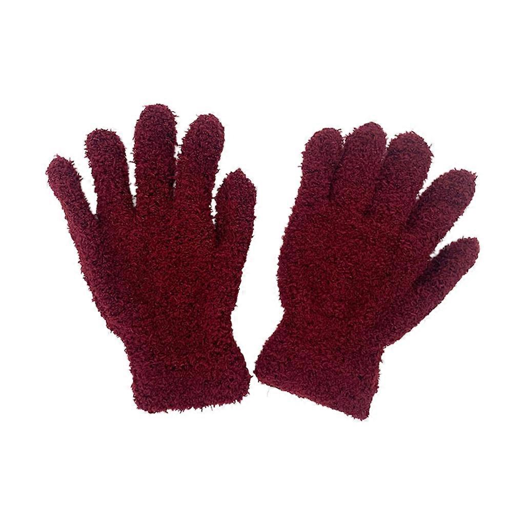 Winter Windproof Gloves Full-finger Solid Color Mitten for Cycling Supplies