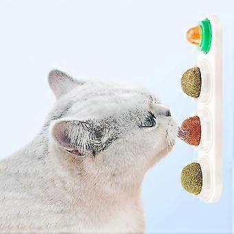 Muurbal bij; Kat voor katten speelgoed voor katten; Eetbare kattenballen likken voor snack gezonde natuurlijke roterende traktaties speelgoed voor kitten spelen kauwen tanden reinigen om