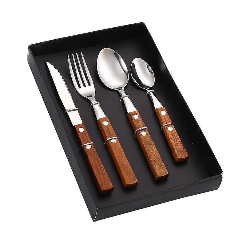 12 Piece (3 Sets) Wood Flatware Set Premium
