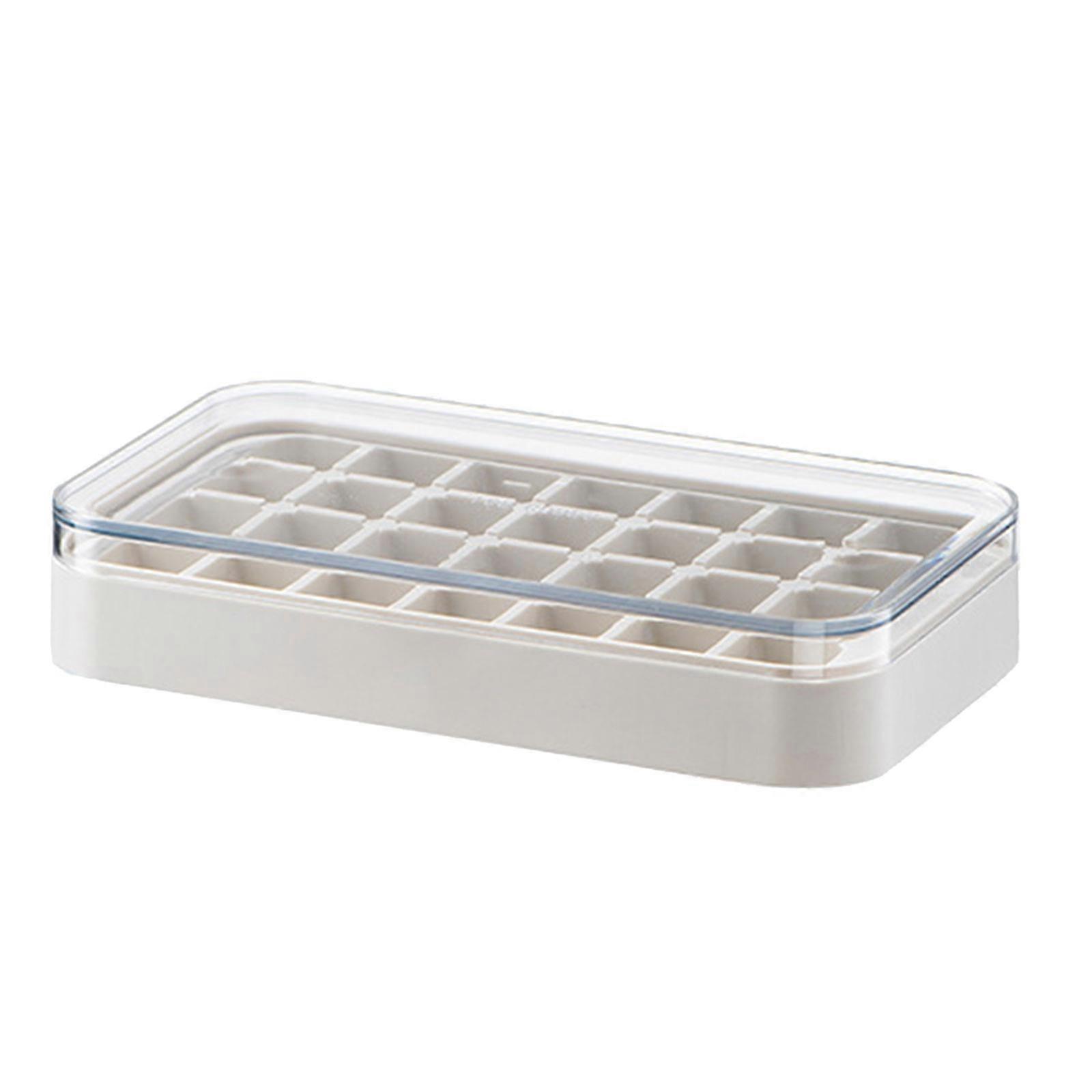 Ice Cube Mold with Silicone Lid Bottom Ice Cube Storage Container Box for Home Kitchen Refrigerator Making Tool Accessory Supplies