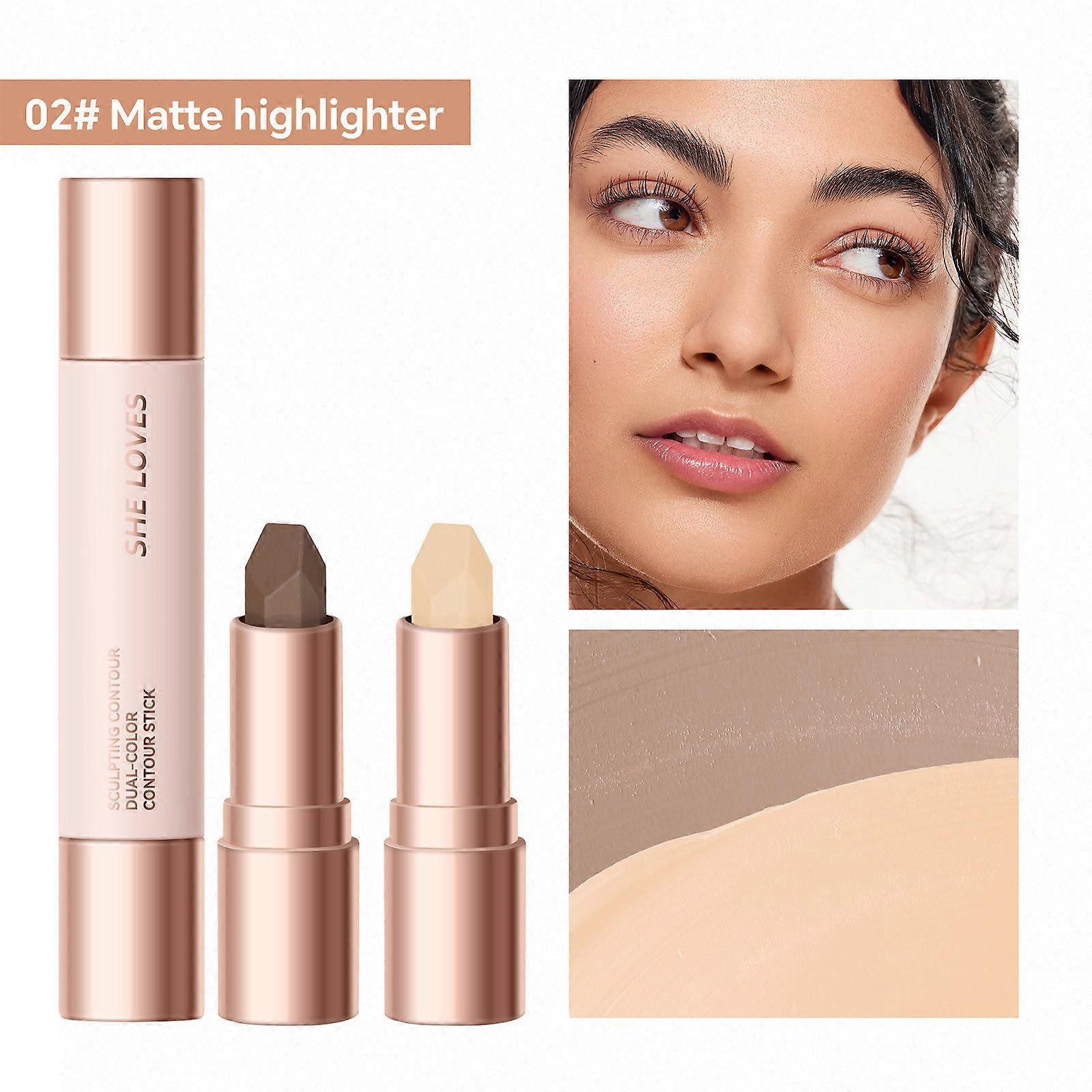 No Limits Cream Bronzer Stick 2 In 1 Double Ends Matte Stick Bronzer Stick Lasting Creamy Sculpting Double Headed Makeup Stick