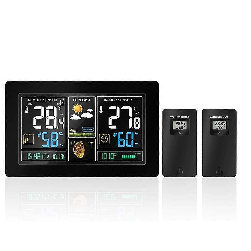 wireless weather station Digital Display Weather Forecast Clock With Temperature Humidity Alarm Clock Colorful LCD