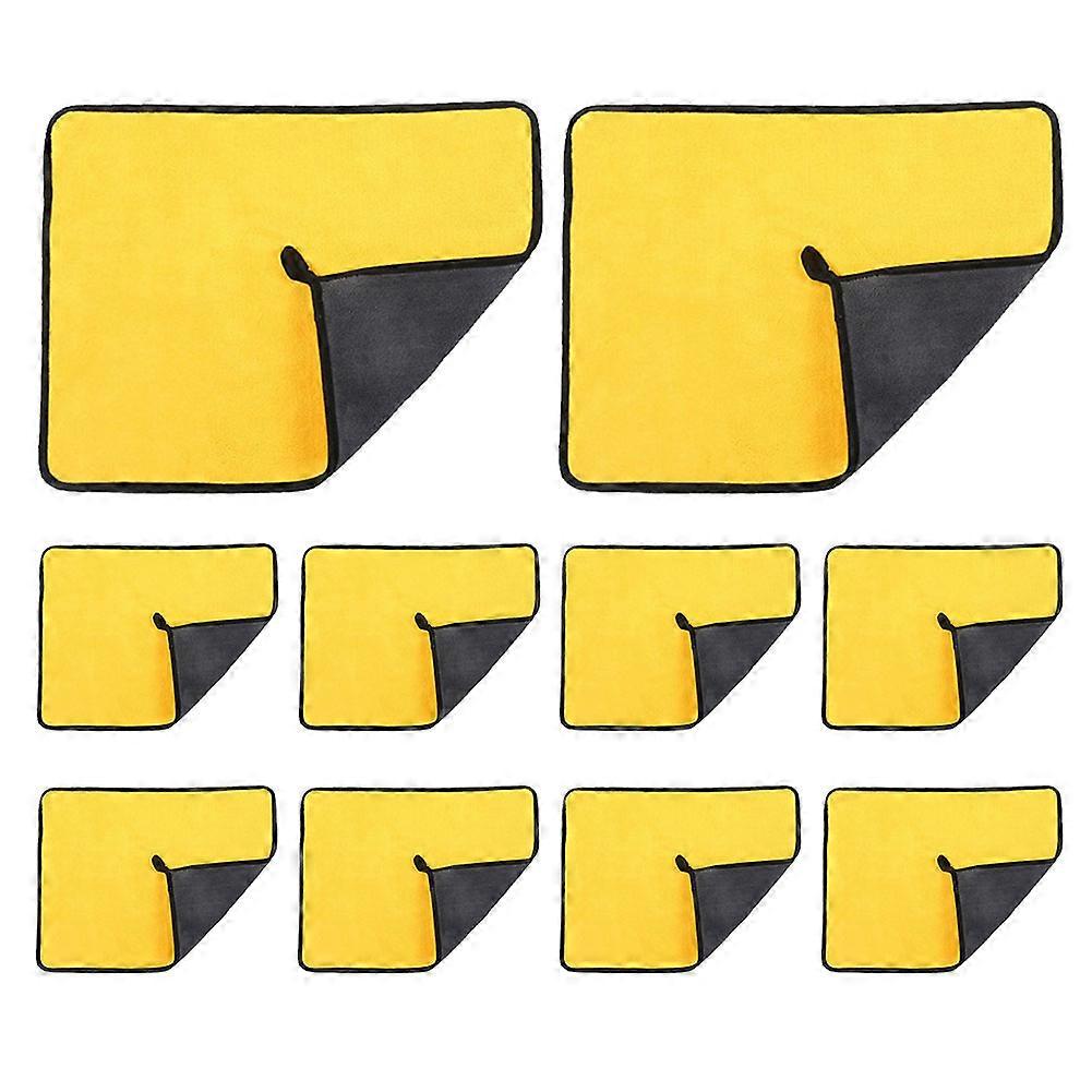 3-10Pcs Microfiber Cleaning Towel Cloth Double Layer Soft Drying Towels Reusable Car Wash Towel Clean Rags for Car Cleaning