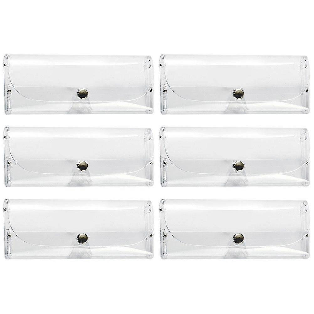 6pcs Clear Glasses Case Sunglasses Storage Case Sunglasses Boxes Snap Glasses Case/YY