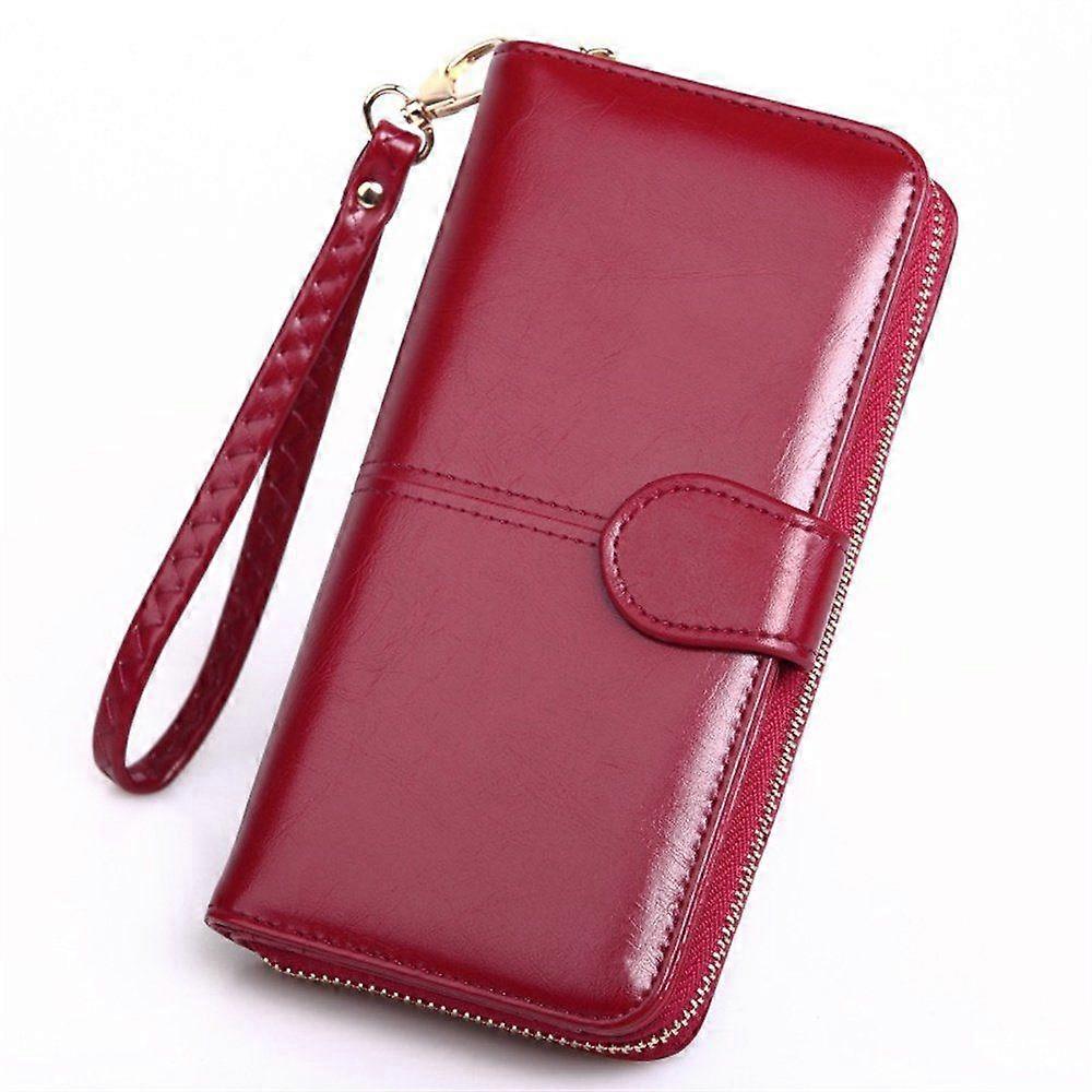 Leather zipper credit card wallet