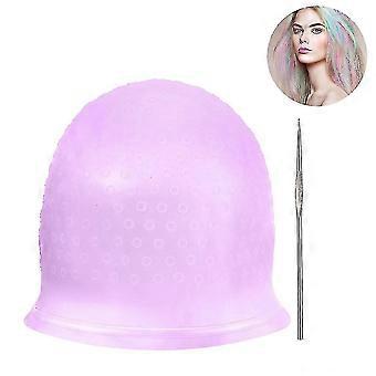 Tampa de silicone definir cor cabelo reutilizável salão manchando cor de ferramenta: roxo