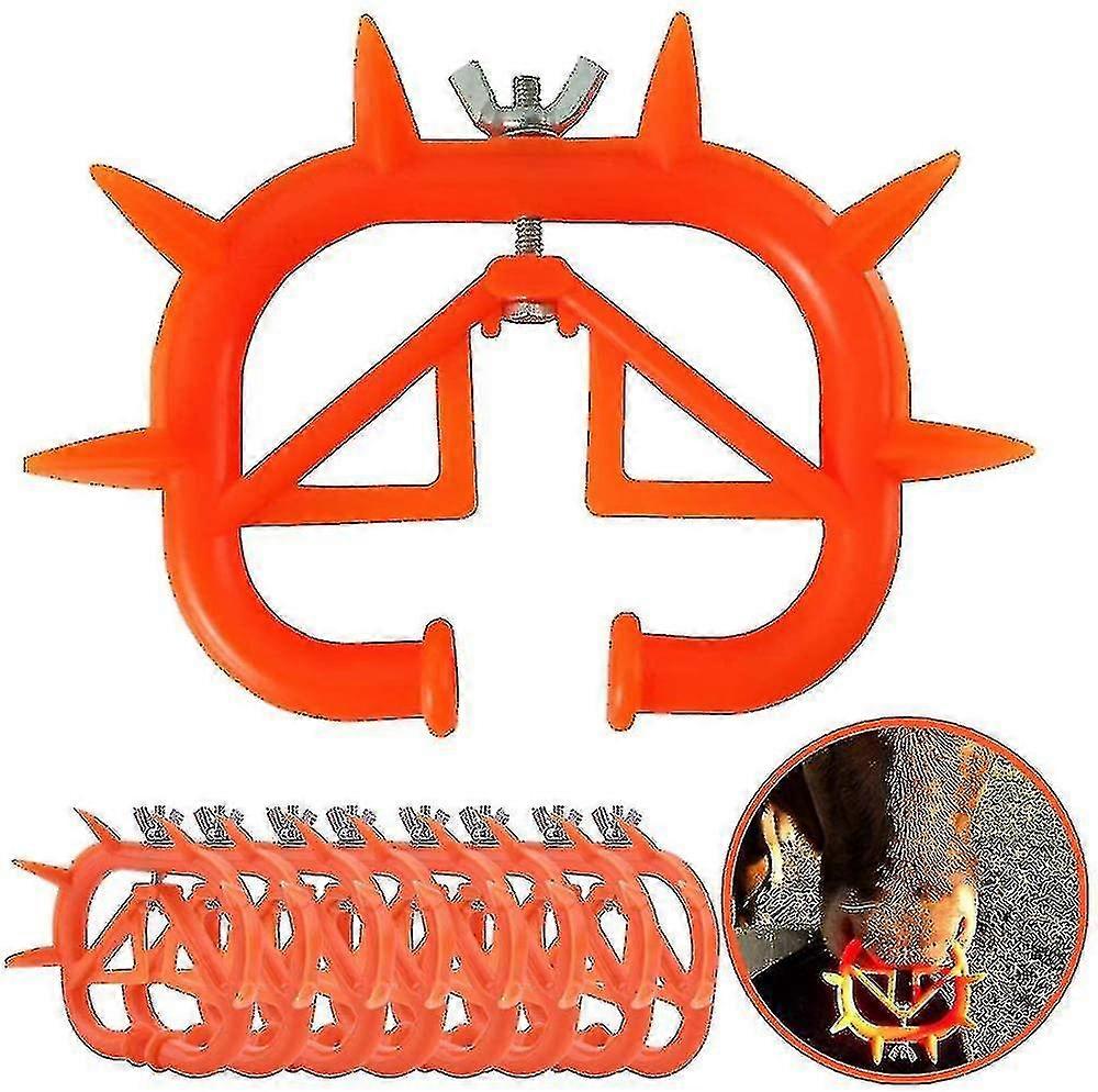 10pcs Cow Nose Ring Farm Livestock Animal Weaner Red Plastic Weaning Tool For Calf Cattle Prevent Sucking