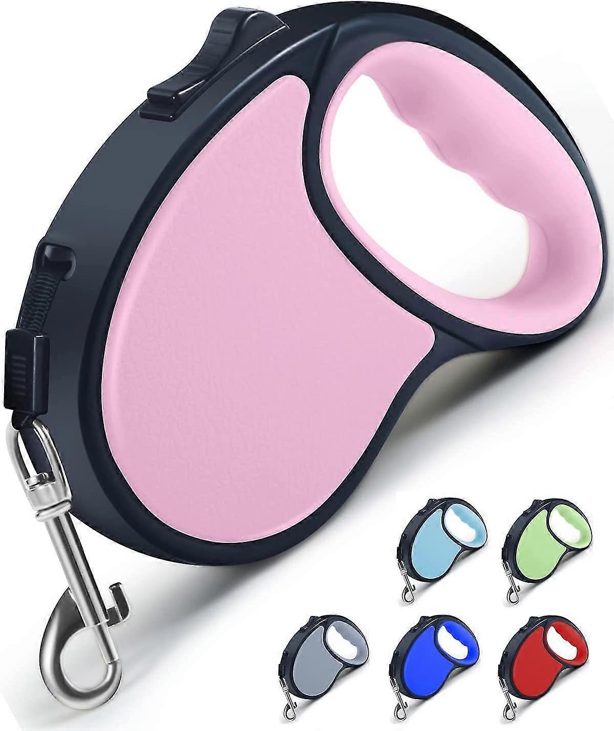 Retractable Dog Leash, 5m Retractable Dog Leash 360 Tangle-free Smooth Durable Nylon Strap With Non-slip Handle, One Hand Brake For Small And Medium D