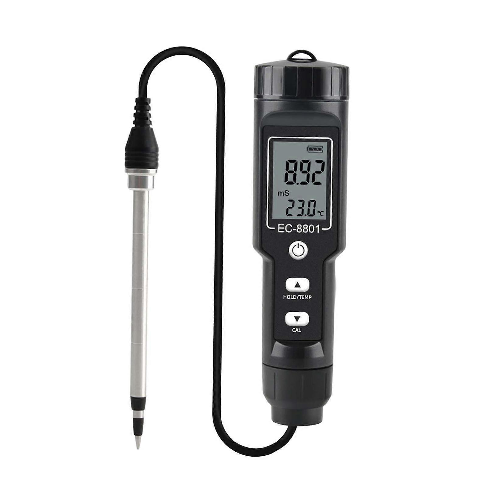 Soil EC Temperature Tester Digital Garden Meter Soil Tester Tools Salinity No backlight