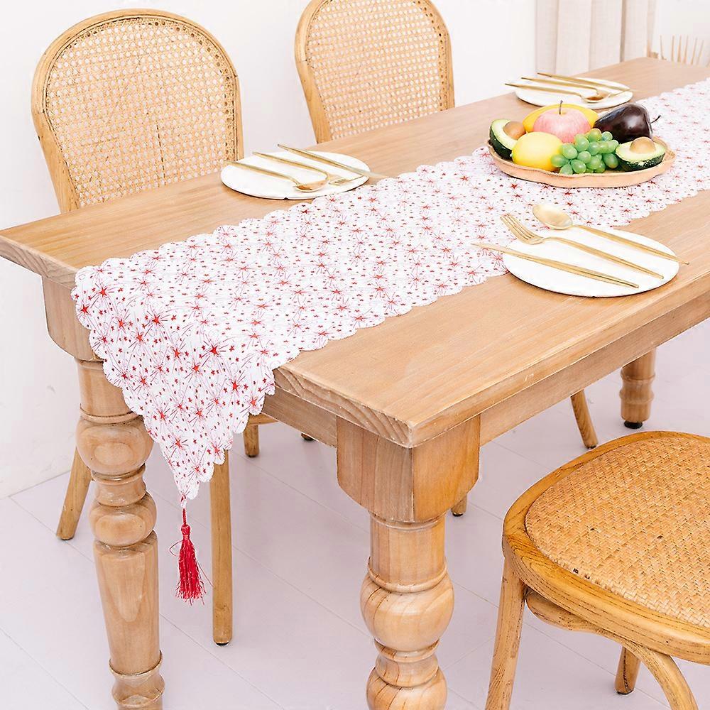 Christmas Table Runner 35x180cm Snowflake Printed Table Runner Christmas Decoration Table Linen Flags for Home