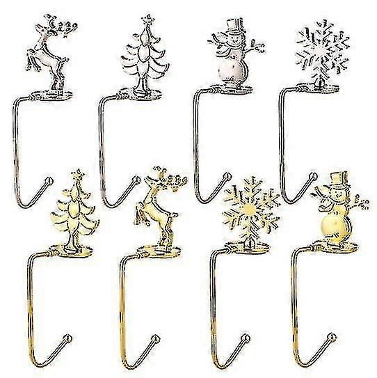 4pcs Stocking Hanger Snowflake Christmas Hook Fireplace Hanger Decoration