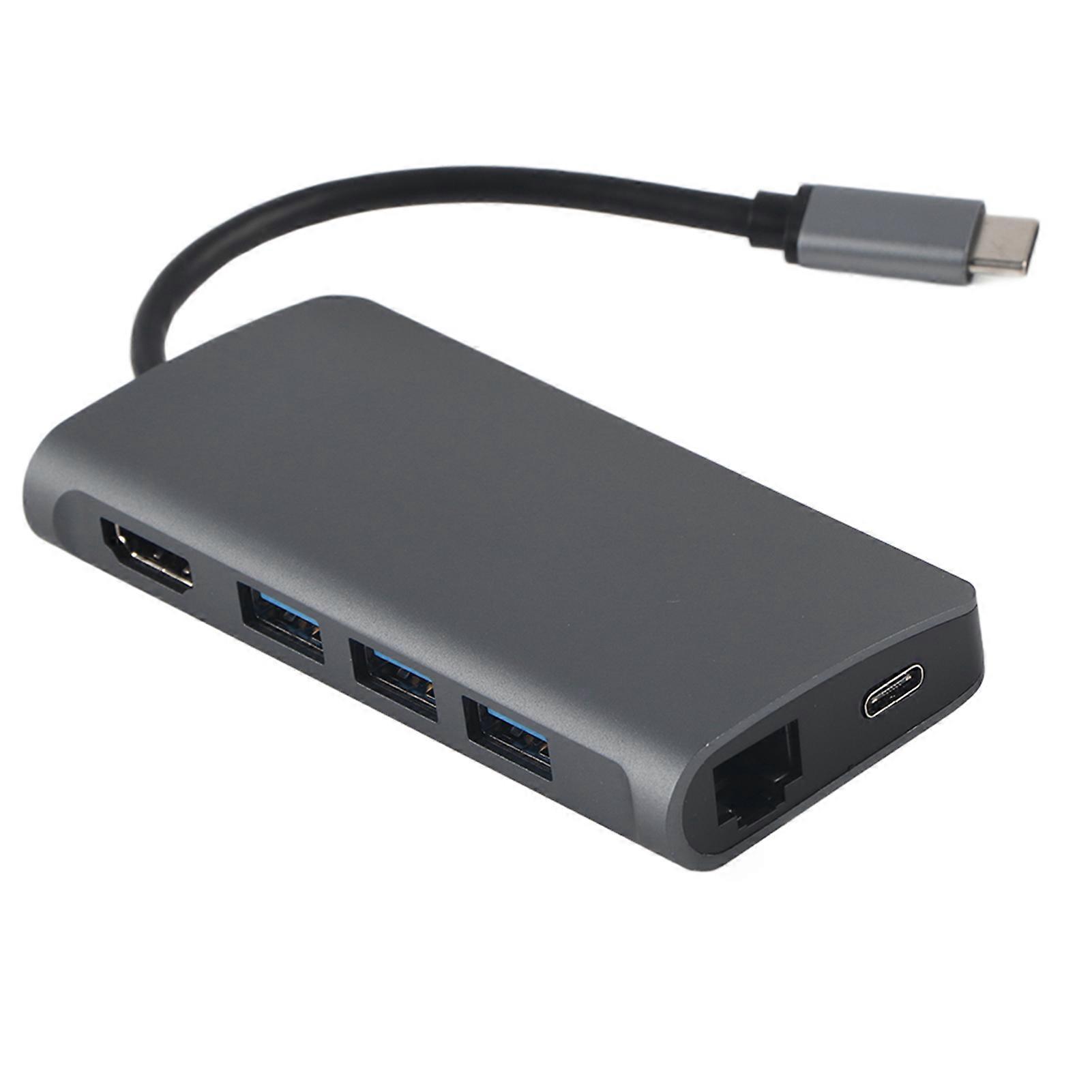 Stație de andocare USB C multifuncțională 8 în 1 de tip C la HDMI Hub RJ45 pentru notebook