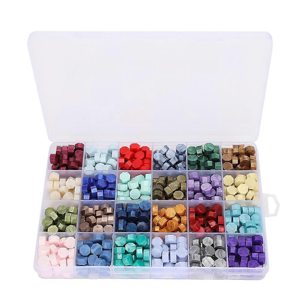 Siegelwachs Perlen Set Retro 24 Farben Achteck Form Wachs Siegel Stempel DIY Bastelwerkzeuge