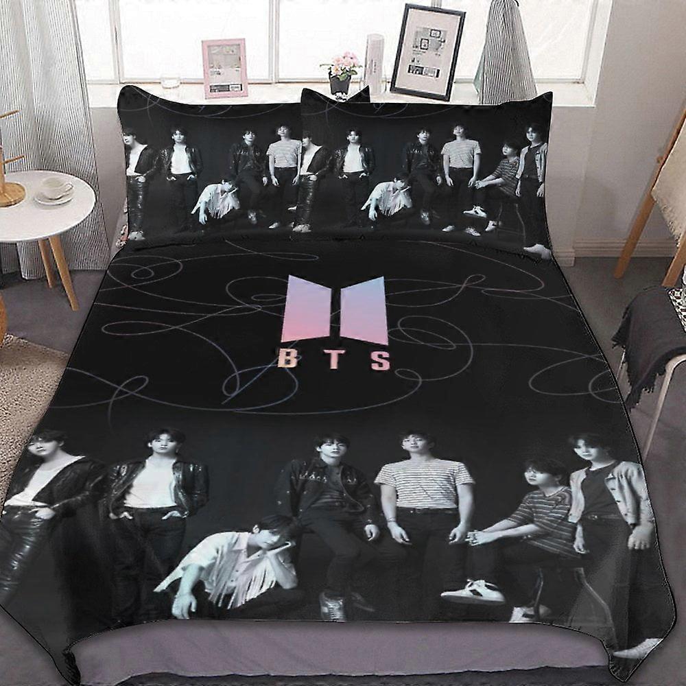 Bedding set HF415 Kpop BTS Bedding Sets 3 Pieces, Suitable for fan groups with multiple sizes to choose from, Lightweight Breathable with 1 Duvet Cove