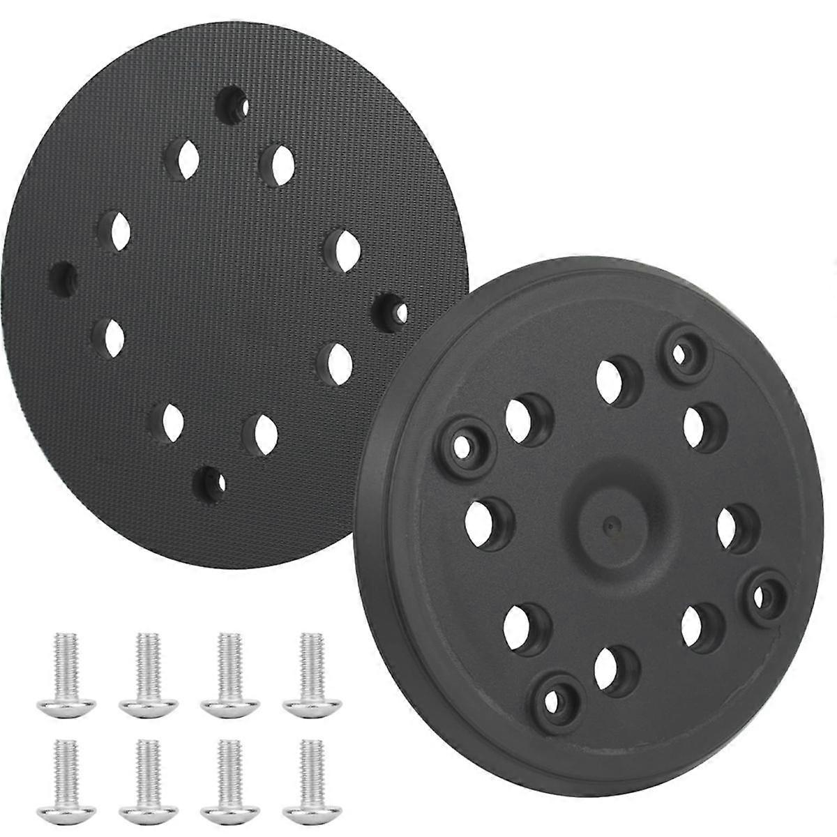 2PC Nylon Sticker Sanding Discs 125mm with Hook and Loop 8 Holes and 4 Eye Sanding Plate Compatible for ,with Screw