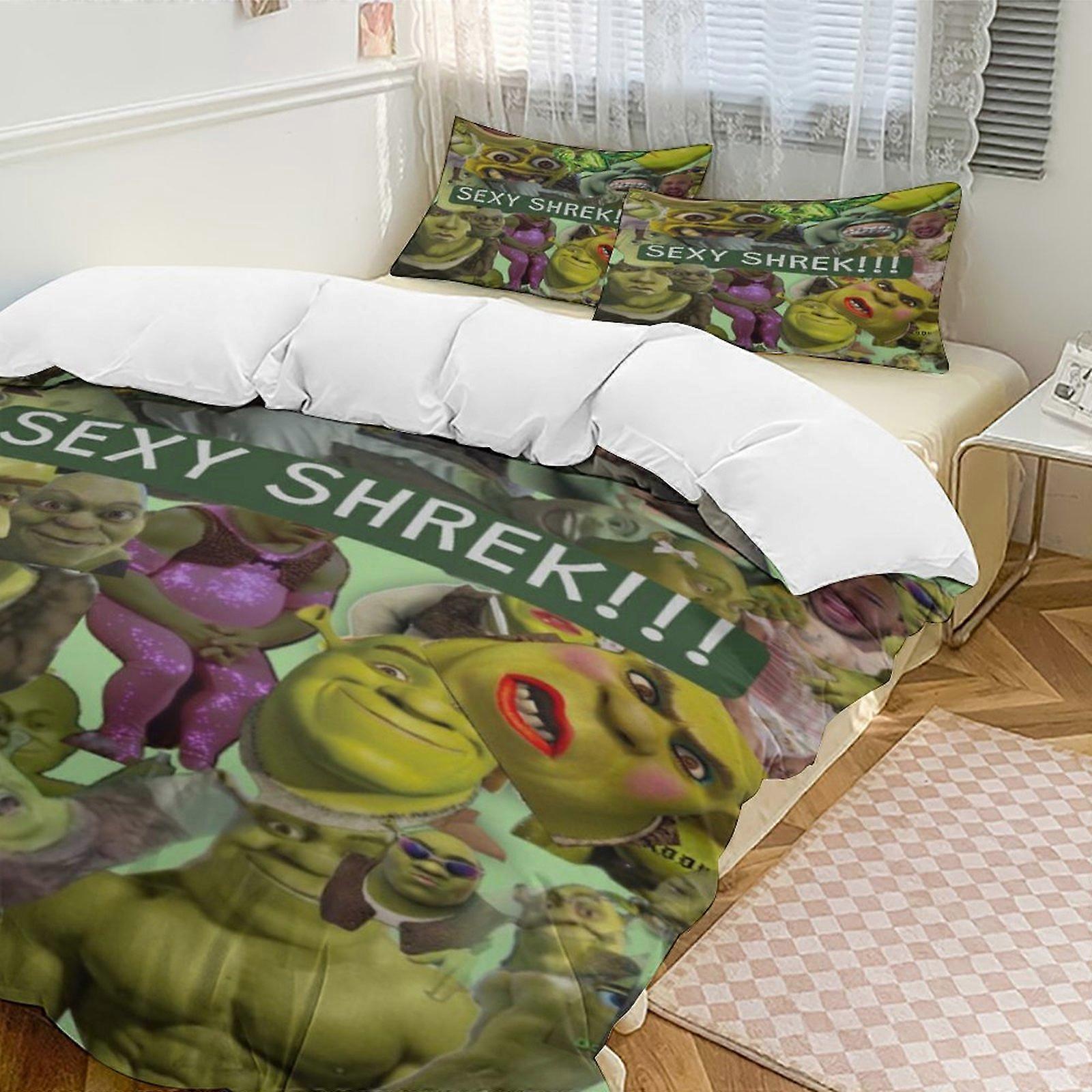a2400 Lençóis Shrek Conjunto de Cama Capa de Edredão Capa de Edredão Tema Dos Desenhos Animados Lençóis de Quarto Infantil iip2400