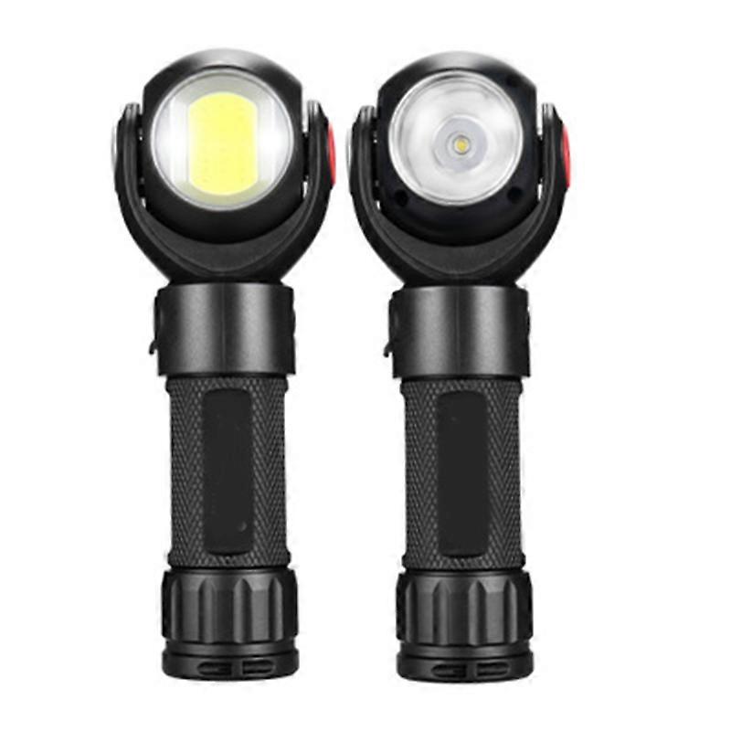 360 Degree Rotating Magnet LED USB Chargeable Flashlight Torch Work Light for Outdoor Lighting