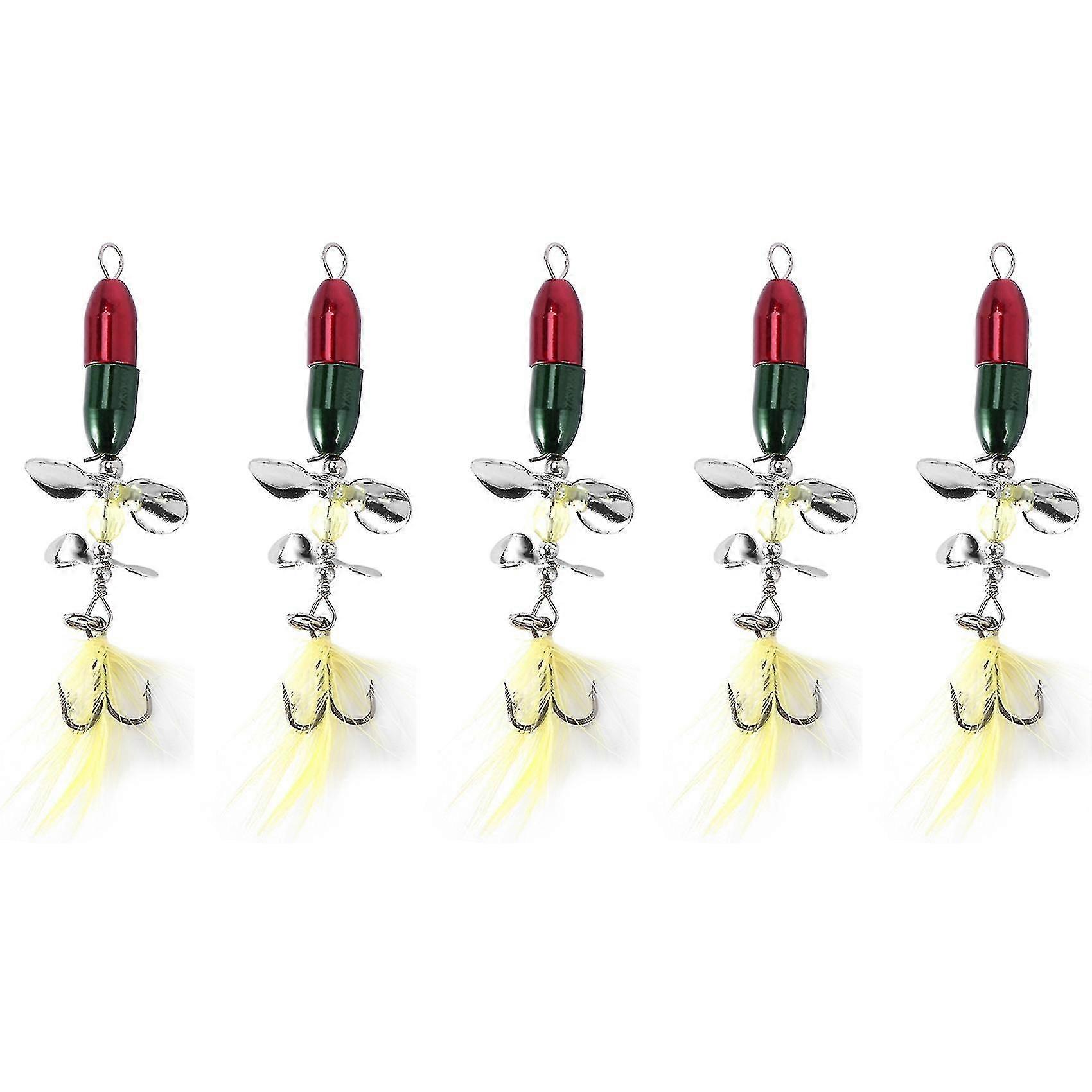 5x Long Casting Spinner Bait Fishing Lure Double Tail Propeller Trout Carp Catfish Artificial Ice F