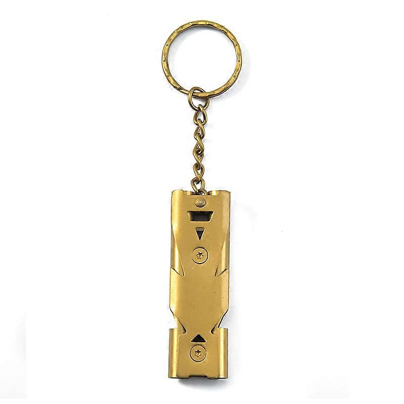 Outdoor Survival Lifesaving Whistle Stainless Steel Double Tube Whistle Field Survival Tools