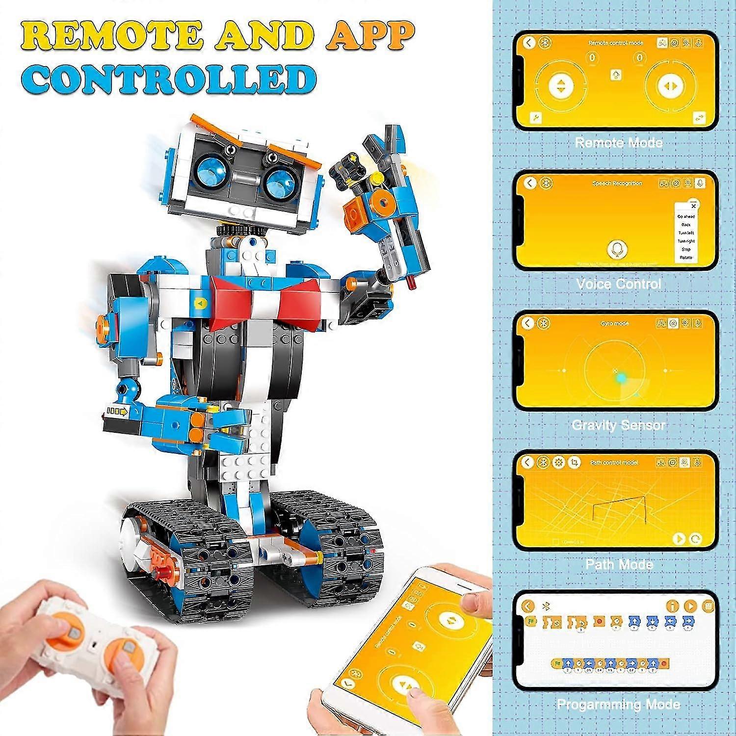 Robot Building Toys For Boys, Stem Projects For Kids Ages 8-12, Remote & App Controlled Engineering Educational Coding Diy Building Kit (635 Pieces)