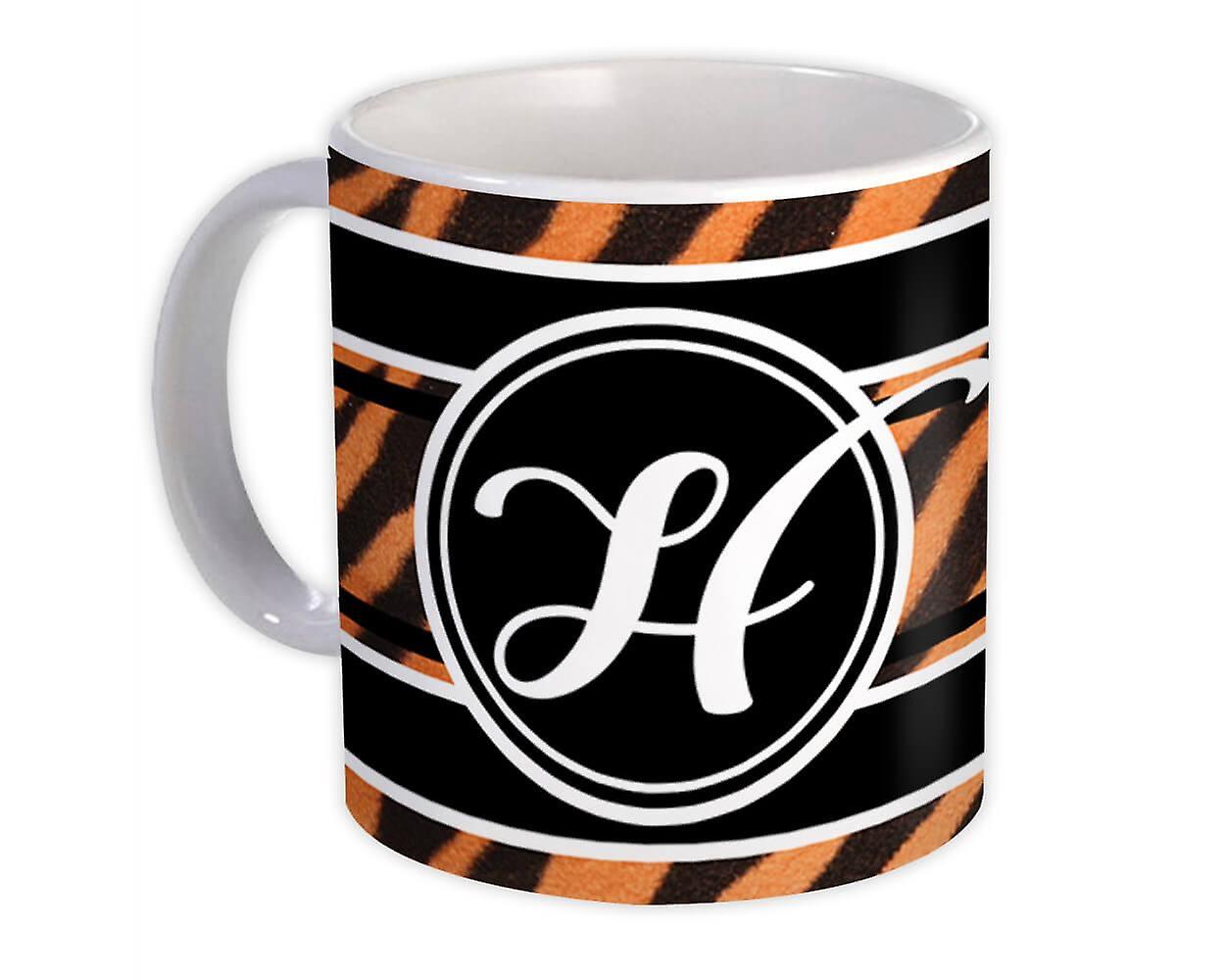 Gift Mug: Monogram Letter H Tiger