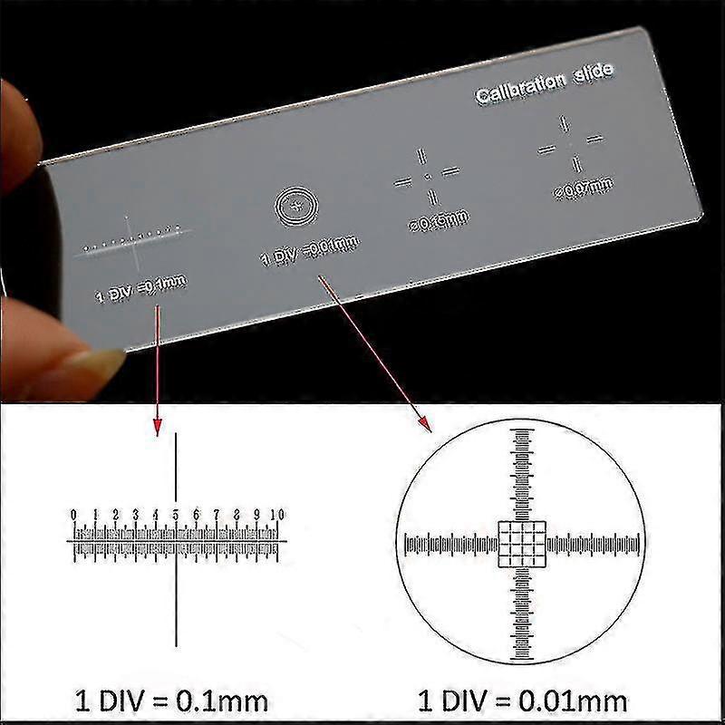 926 0,01 mm Mikroskop Objektträger Absehen Kalibrierung Diaregel Kreuzmikroskop Kalibrierung Lineal Stufe Mikrometer