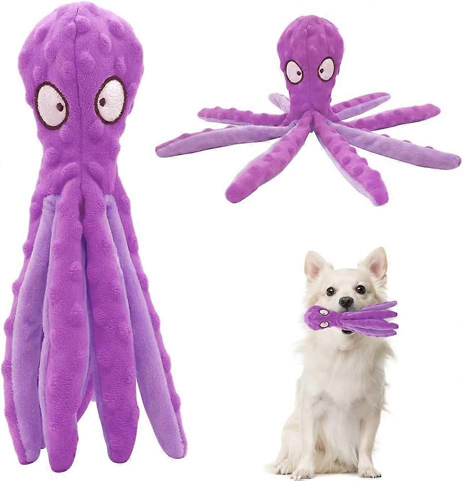 No Stuffing Dog Toy for Small Dogs Puppy Teething Toy, Durable Plush Octopus Dog Toy with Crinkle Paper Interactive Dog Toys for Boredom
