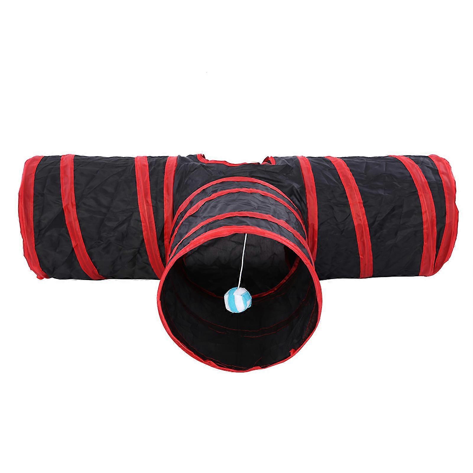Cat Play Tunnel Toy Indoor Outdoor Pet Interactive Training Toy - Foldable 3-Way Design