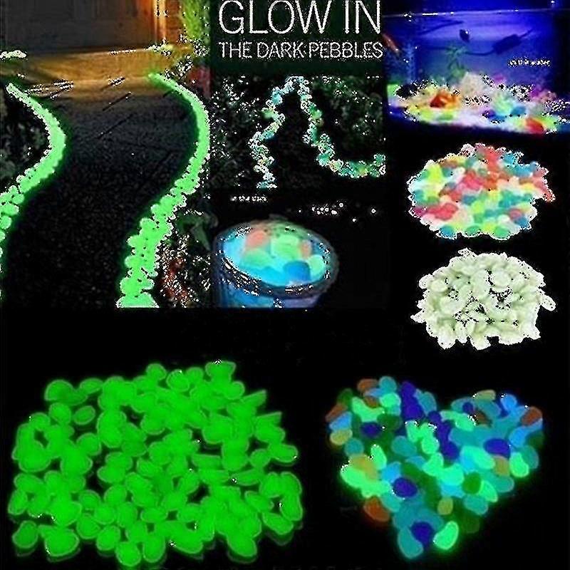 100 Pcs Glowing Stones That Glow In The Dark, Pebbles, Glowing Stones For Walkways In The Outdoor Home Garden Orange
