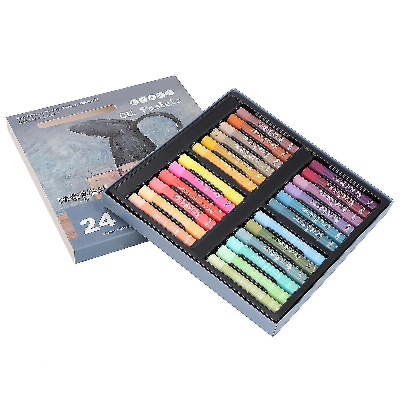 24pcs油画棒软蜡笔棒无毒Morandi绘画笔套装艺术用品