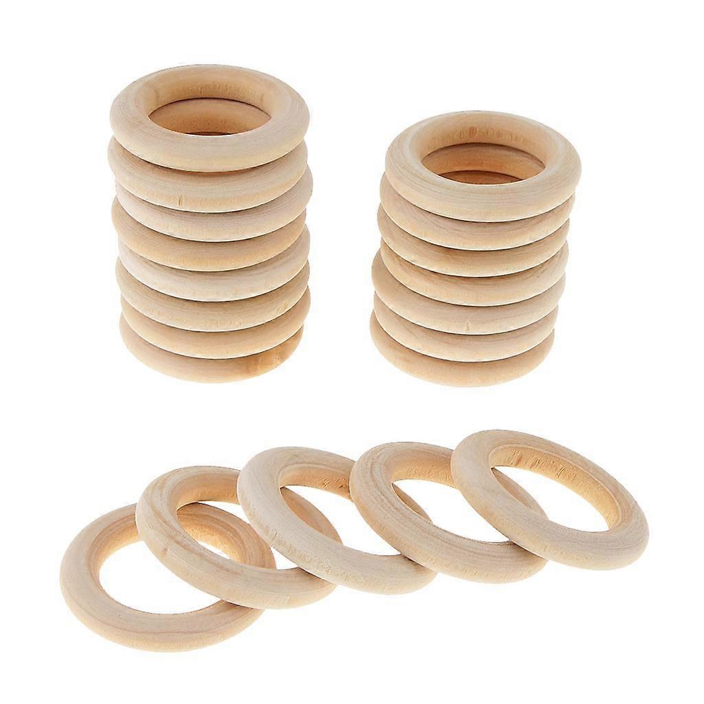 3 × 20 حلقات خشبية دوائر خشب غير مكتمل للحرف اليدوية والقلادة والموصلات