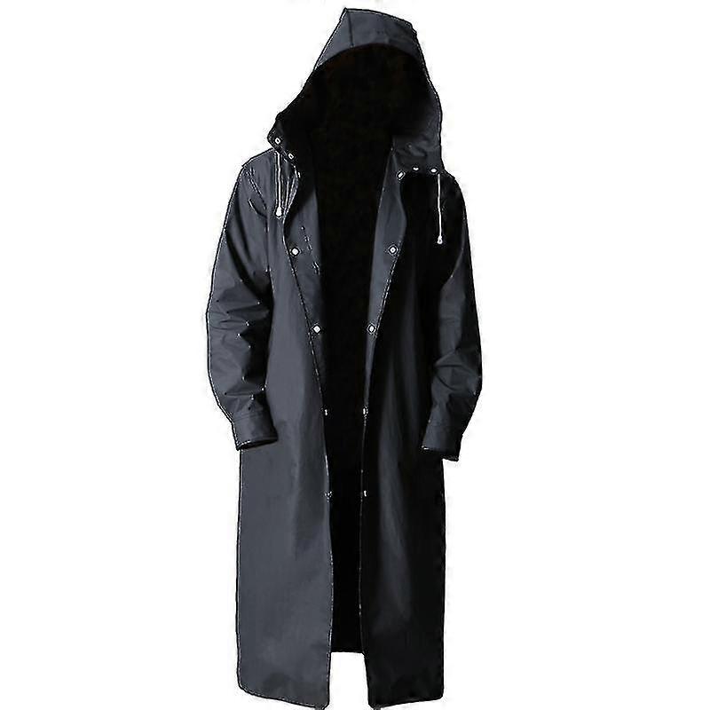 2021 Nouvelle Mode Noire Adulte Imperméable Long Hommes Femmes Imperméable à capuche