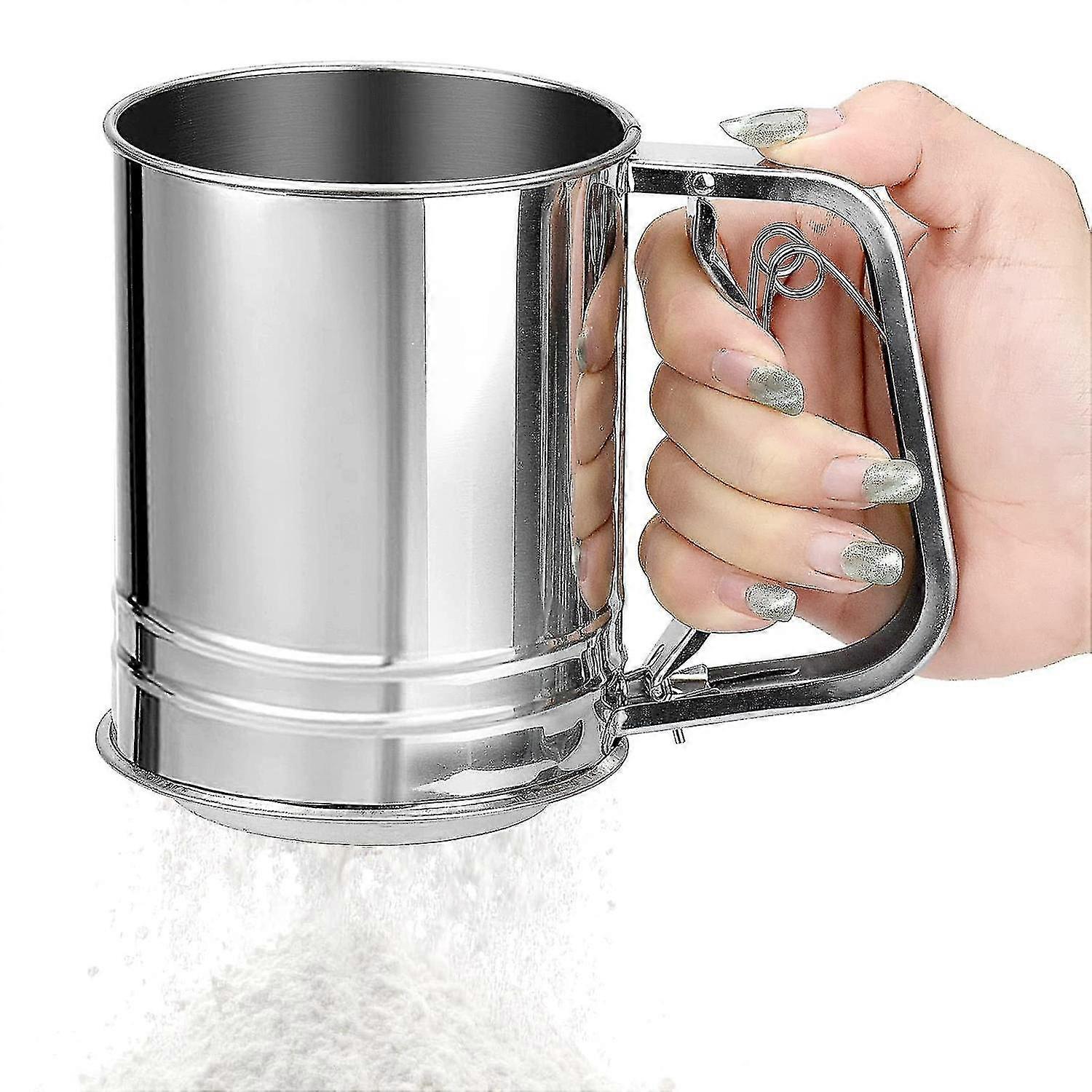 Flour Sieve 500ml Ba Flour Sieve Less Steel Silver For Filtering Flour, A , P