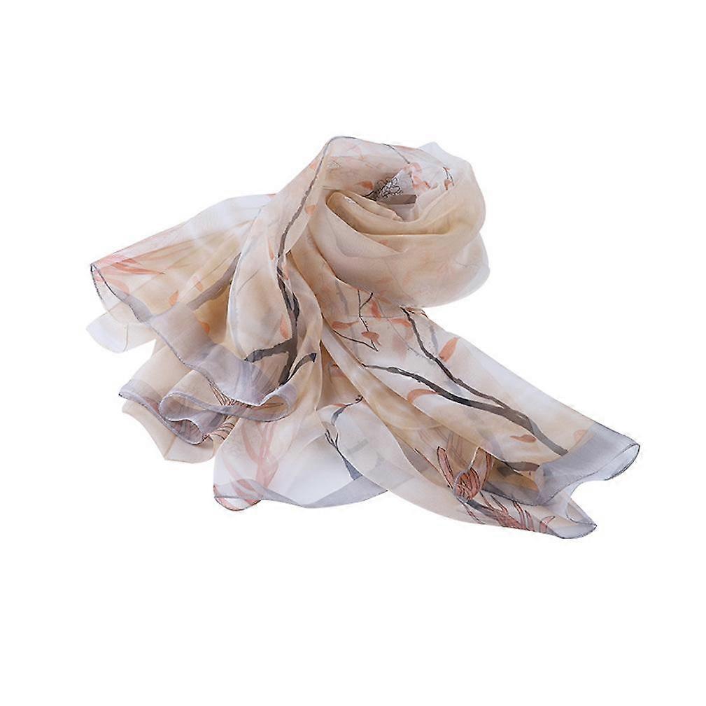 Silky Scarf Summer Long Shawl Sun Proof Shawl Chiffon Wrap for Lady
