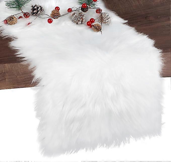 Faux Fur Christmas Table Runner - White Table Runner, 100% nou