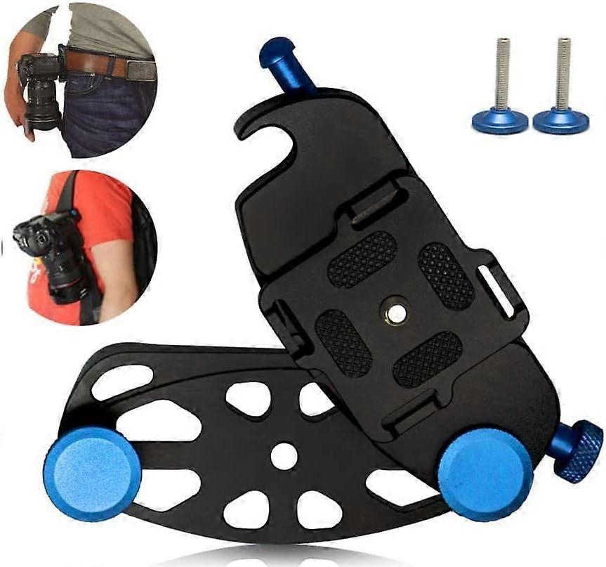 Camera Mount Backpack Belt Clip Quick Release Aluminum Alloy for SLR SLR Camera, GoPro Camera (Blue)