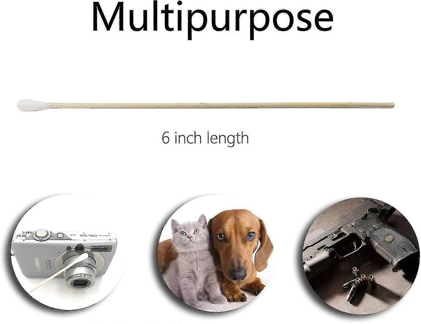6 Zoll Lange Wattestäbchen – 400 Stück, Doppelseitig, Mit Holzstiel, Für Reinigung, Make-up & Tierpflege