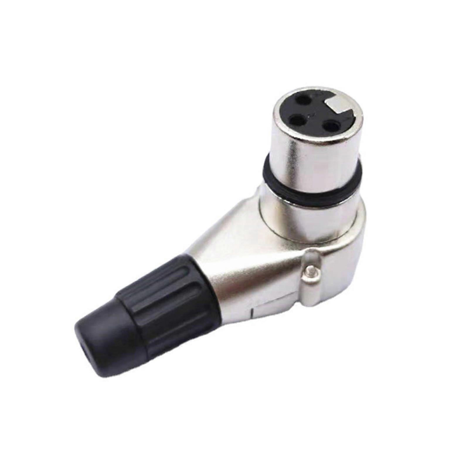 10 Pcs 3 Pin XLR Angle Adapter Metal Male/Female Multi-directional Connector