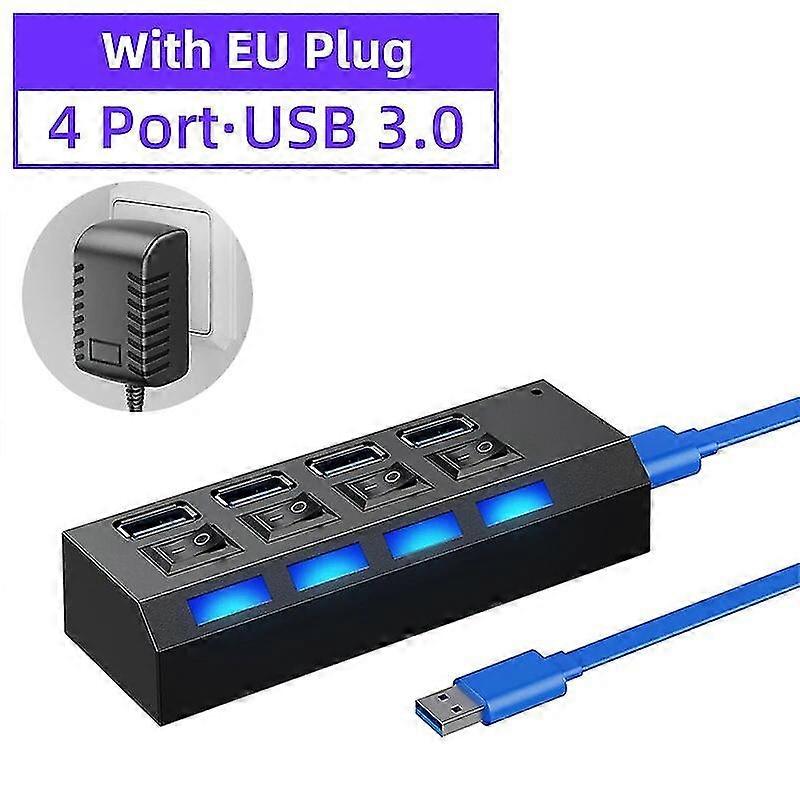 Usb Hub Usb Splitter 3 0 2.0 Extensor Usb Switch Multi-hub Concentrator Several Ports Extender With Power Supply For Macbook Pc
