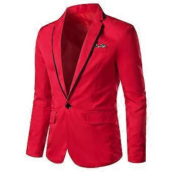 helt nya Mäns Snygg Casual Solid Kavaj Business Bröllopsfest Ytterkläder Kappa Kostym Toppar