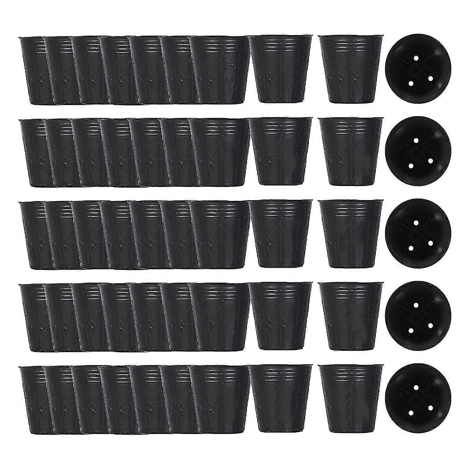 500pcs Nursery Pot Plastic Plant Propagation Container 8cmx8cm-MXBC